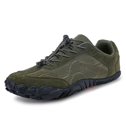 Outdoor FiveFingers Mountaineering Breathable Hiking Boots Men 6805 Army Green - D&A