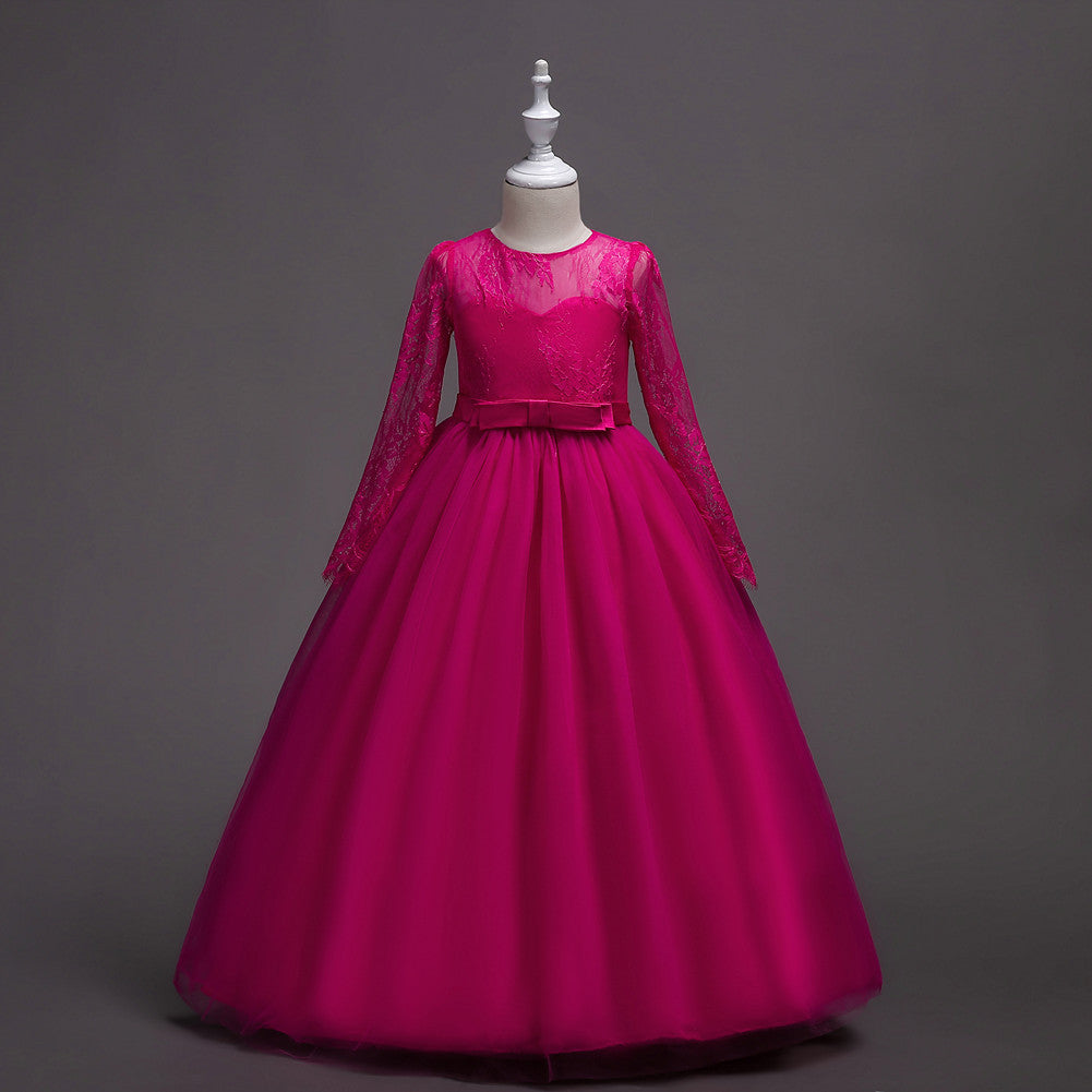 Kids Long Flower Girl Dress Dress Rose color - D&A
