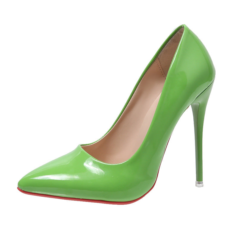Plus Size Women's Shoes High Heels Sexy Stiletto Heel Fruit Color Green - D&A