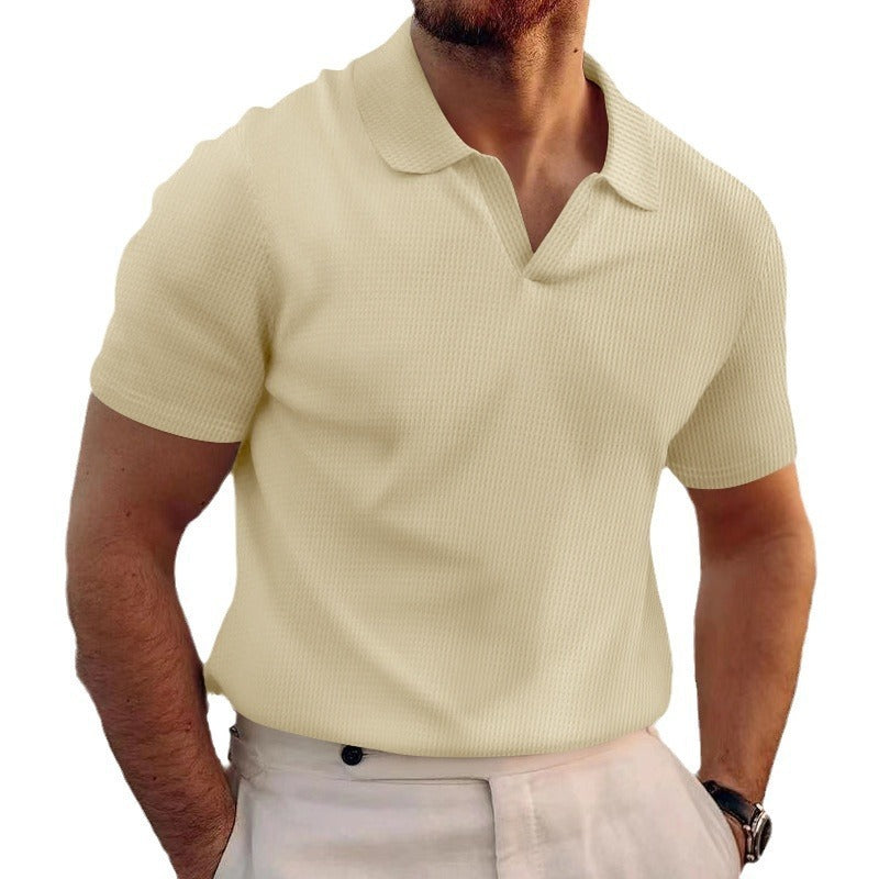 Men's Summer Lapels T-shirt Heavy Waffle - D&A