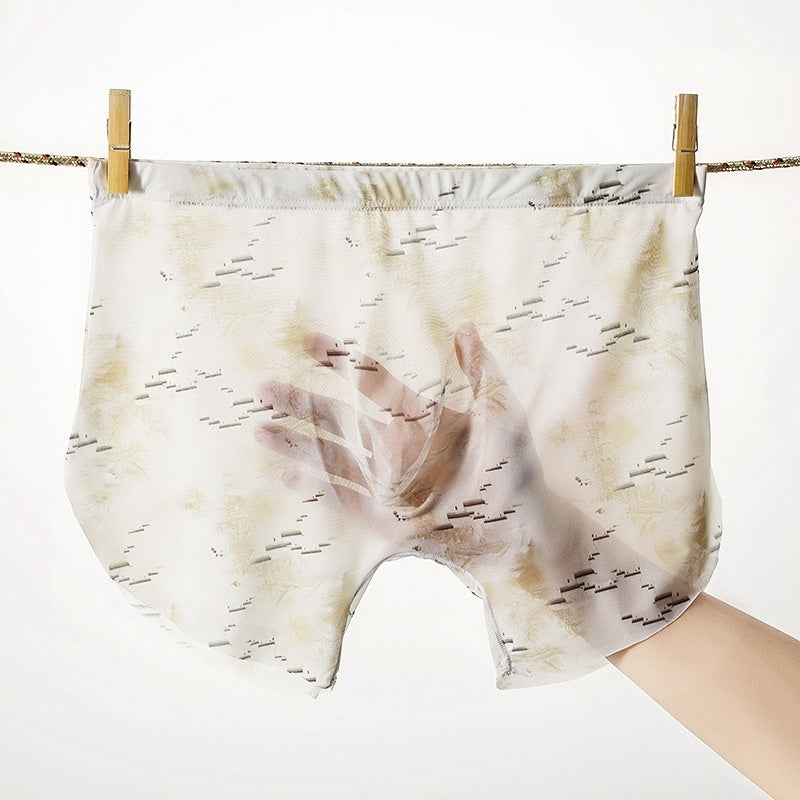 Ice Silk Sense Seamless Ultra-thin Transparent Men's Underwear Male U Convex Big Bag - D&A