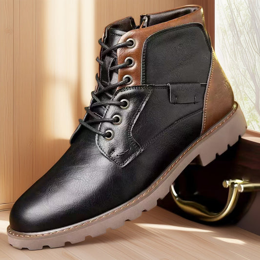 Male Martin Boots Leisure Plus Size Zip Ankle Boots - D&A