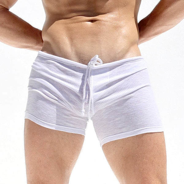 Men's Fitness Tight Lace-up Striped Shorts - D&A