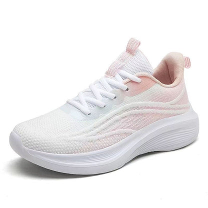 Light Mesh Breathable All-match Anti-skid Shock Absorption Soft Bottom Running Shoes Light Pink - D&A