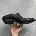 Black Retro Unisex Small Leather Shoes With Height Increase - D&A