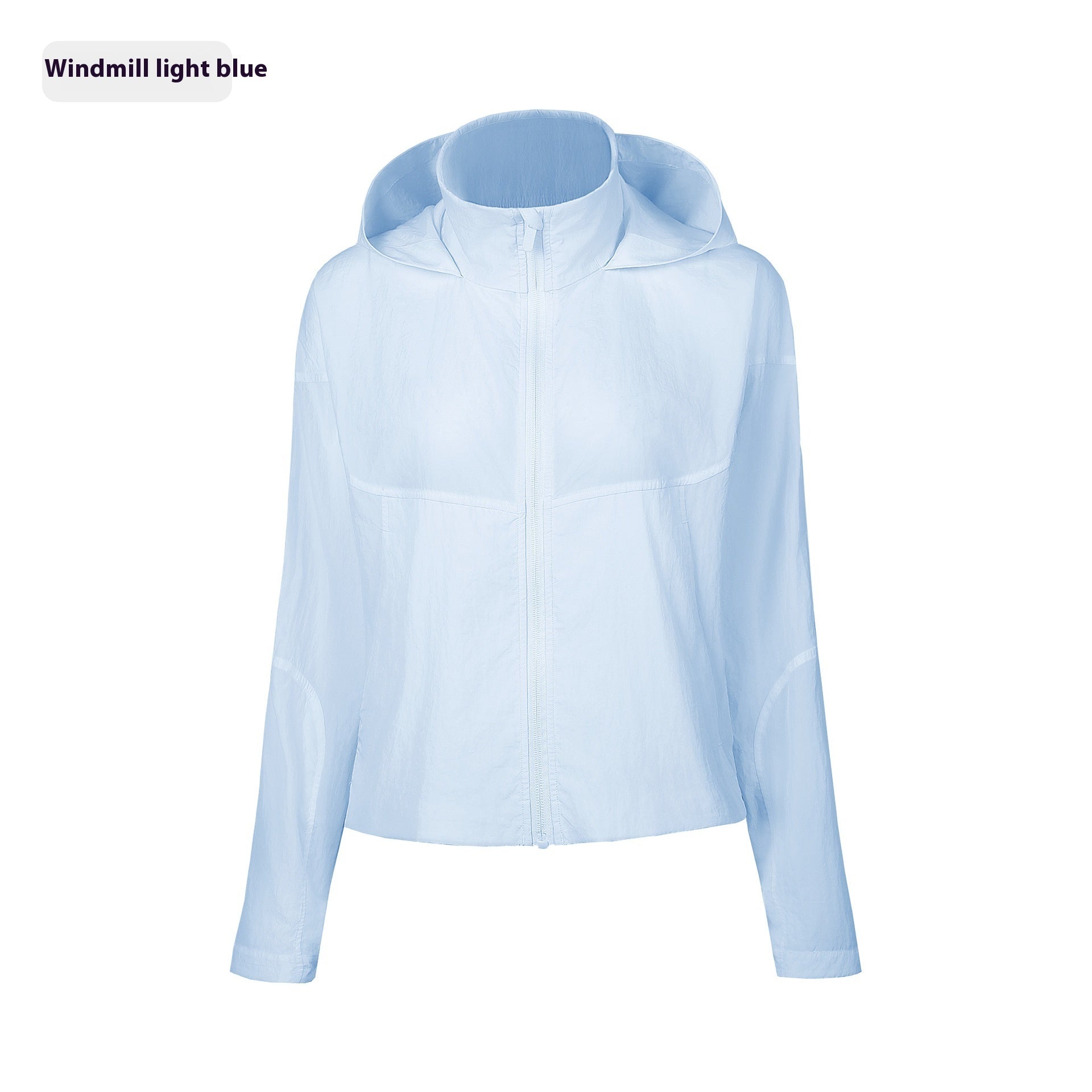 Lightweight Quick-drying Breathable Women's Hooded Long Sleeve Coat Windmill Light Blue - D&A