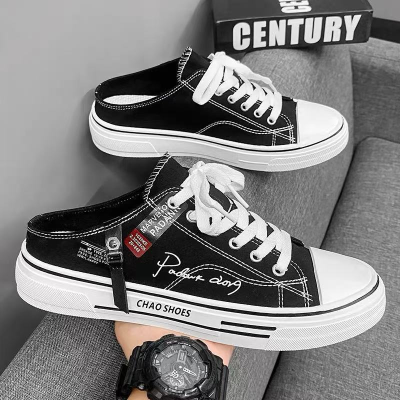 Canvas Men's Breathable Versatile Slip-on Lofter Heel-free Sports Casual Shoes - D&A