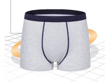 Men's Plus Size Cotton Men's Boxers 1PC Light Gray - D&A