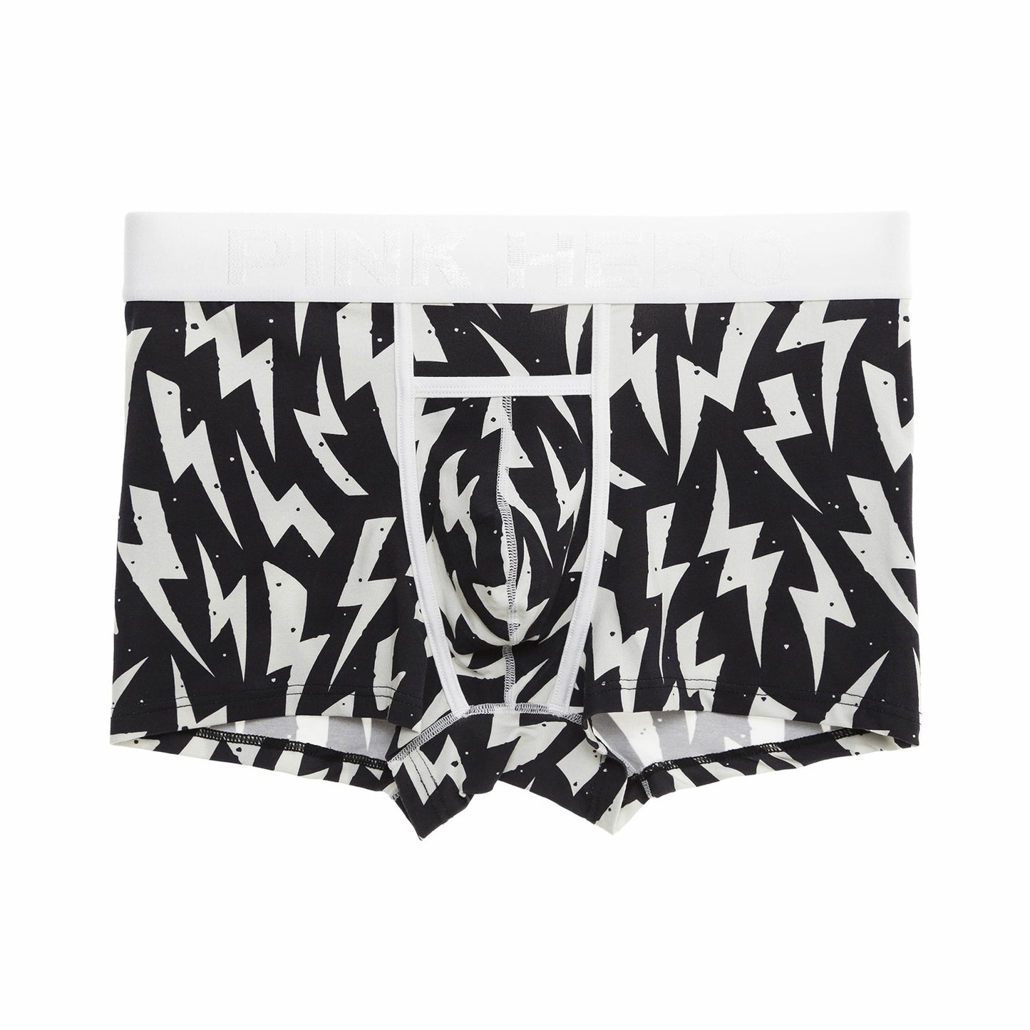 Men's Pocket Underwear Boxer Pure Cotton Digital Printing Soft And Colorfast Black And White Lightning - D&A