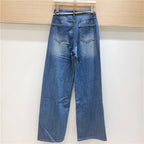 Lace Stitching Rhinestone Jeans - D&A