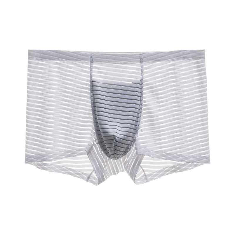 Men's Ice Silk Seamless Boxers Thin Air Boxers B315 White - D&A