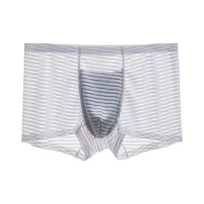 Men's Ice Silk Seamless Boxers Thin Air Boxers B315 White - D&A