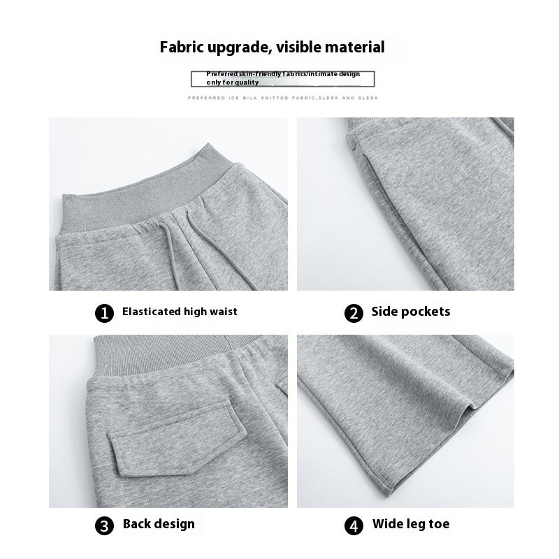 Loose Drooping Straight-leg Pants Sweatpants High Waist Slimming American Wide Leg Pants - D&A