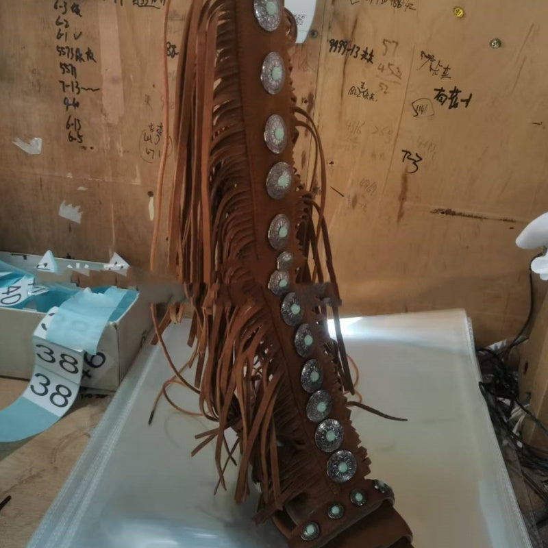 European And American Flowing Comb Beauty High Heel Sandal Boots Strap Plus Size - D&A