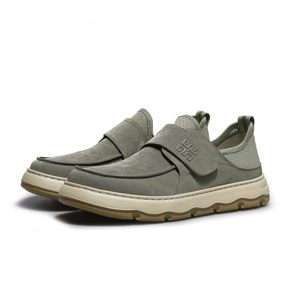 Perforated Breathable Velcro Casual All-matching Men's Shoes - D&A