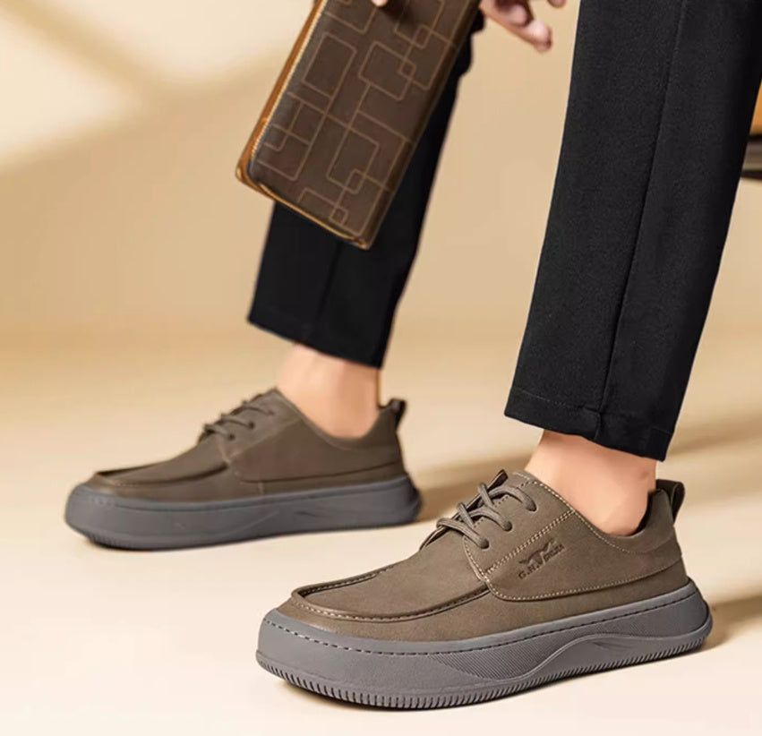 British Retro Brown Big Toe Casual Leather Shoes - D&A