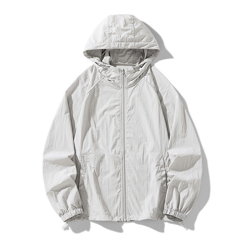 Jacket Outdoor Couple Sports Coat Sun-protective Clothing Light Gray - D&A