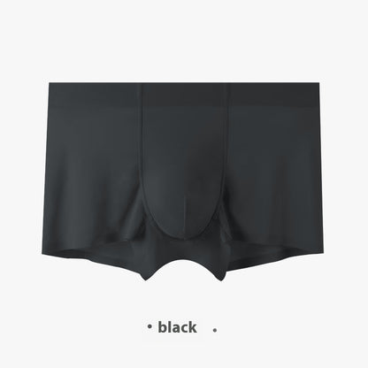 Seamless Men's Ice Silk Underwear Breathable Antibacterial All Black - D&A