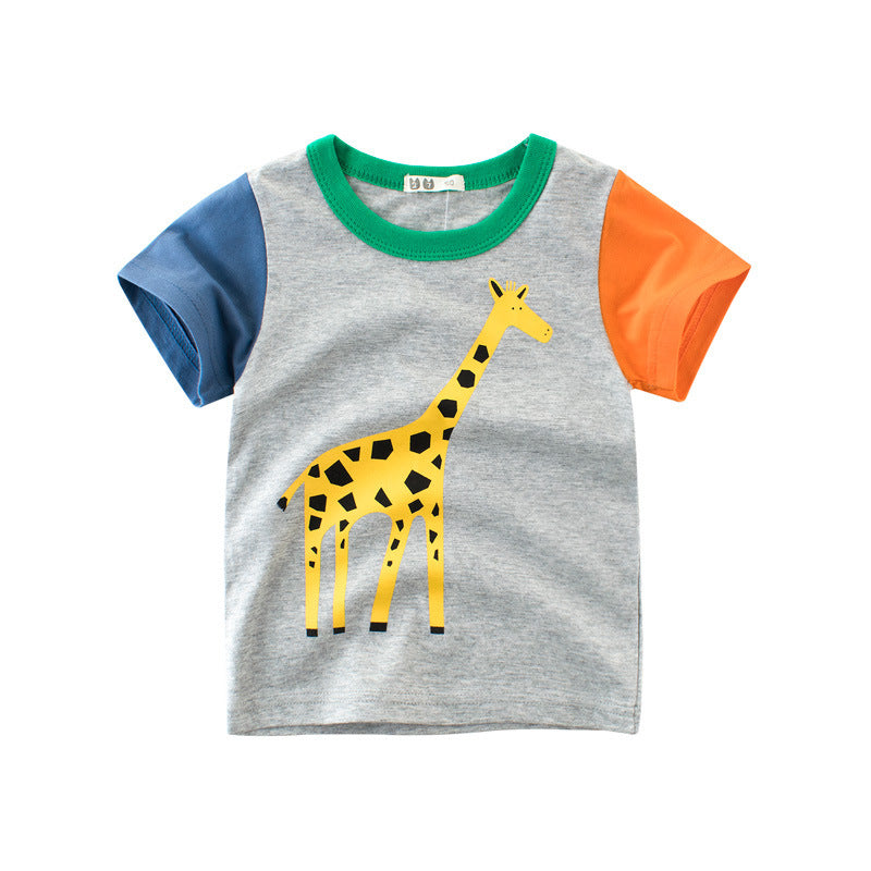 Cool Printed T-shirts Grey giraffe - D&A