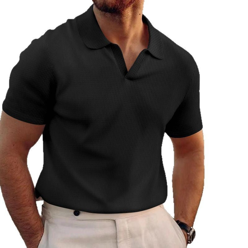 Men's Summer Lapels T-shirt Heavy Waffle - D&A
