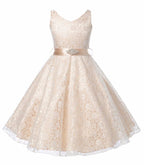 Girls' Lace Dress – Kids' Party Costume Outfit Champagne - D&A