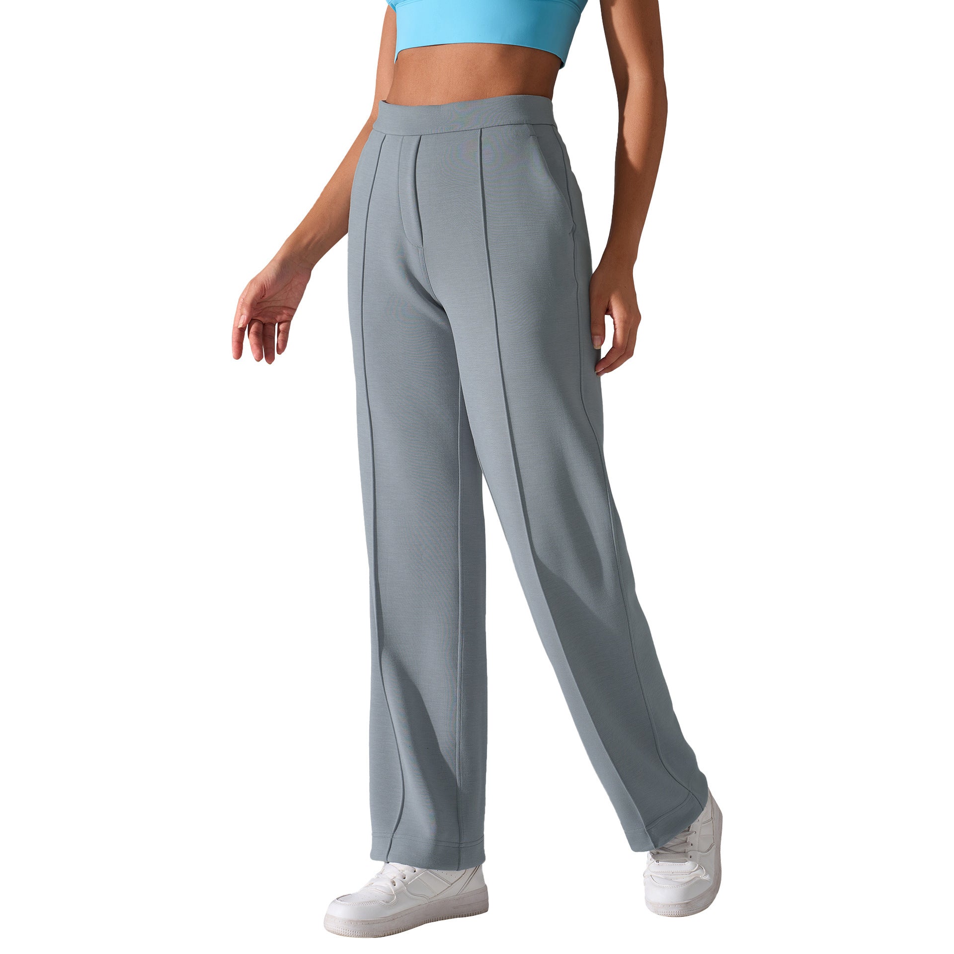 Mid Waist Loose Track Casual All-matching Straight Pants - D&A