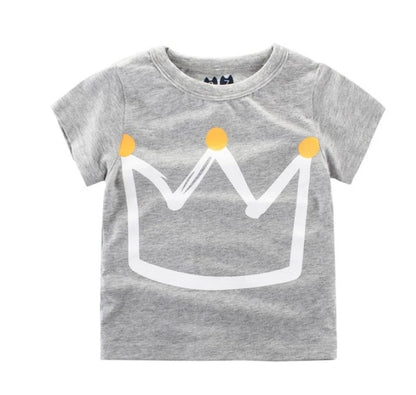 Children's Wear Summer New Korean Children's Boys Cotton T-shirt Men's Treasure In Children's Short Sleeves 3style - D&A