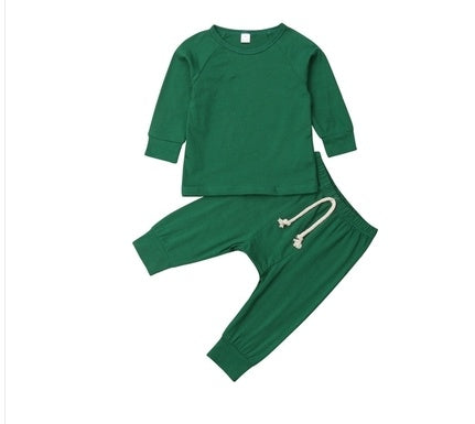 Rompers clothes cotton tracksuits set baby children clothing Green - D&A