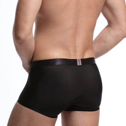Men's Boxer Briefs Ice Silk Traceless Mid Waist Shorts - D&A