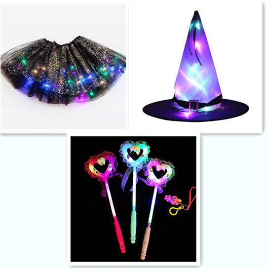 Magical & Luminous LED Princess Halloween Tutu Skirt Sequins Shiny Skirt Set5 - D&A
