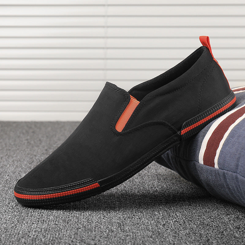 Autumn New Casual Versatile Canvas Cloth Shoes Black Orange - D&A
