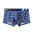 Men's Multi-color Printing Slim Fit Breathable Boxers Sapphire Blue - D&A