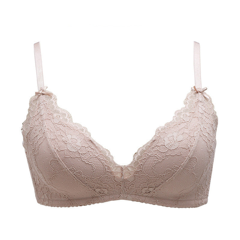 Corel Lace Thin Bra Without Steel Ring Bra Lotus color - D&A