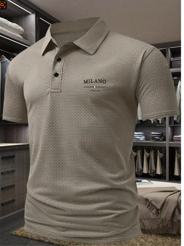 Men's Printed Short-sleeved Lapel Shirt Polo Color09 - D&A