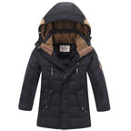 -30 Degree Children's Winter Jackets Duck Down Padded Children Clothing Big Boys Warm Winter Down Coat Thickening Outerwear Black - D&A