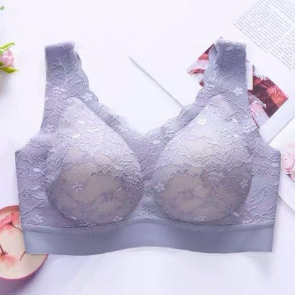 Gathered invisible vest bra beautiful back bra Purple - D&A