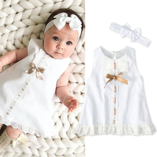 Girls baby sleeveless bow skirt - D&A