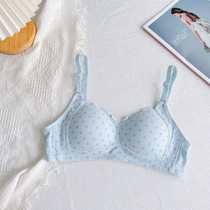 Anti-slip Bra No Steel Ring Gathering Bra Light Blue - D&A