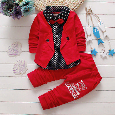 Children's Children's Suit Bow tie Sweater Small Trousers - D&A
