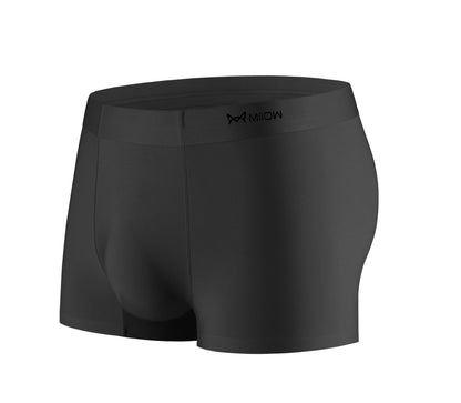 Ice Silk Seamless Men's Underwear Soft Breathable Comfortable Summer Boxer Shorts Black 1PCS - D&A