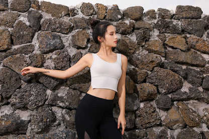 Sports zipper bra Grey white - D&A