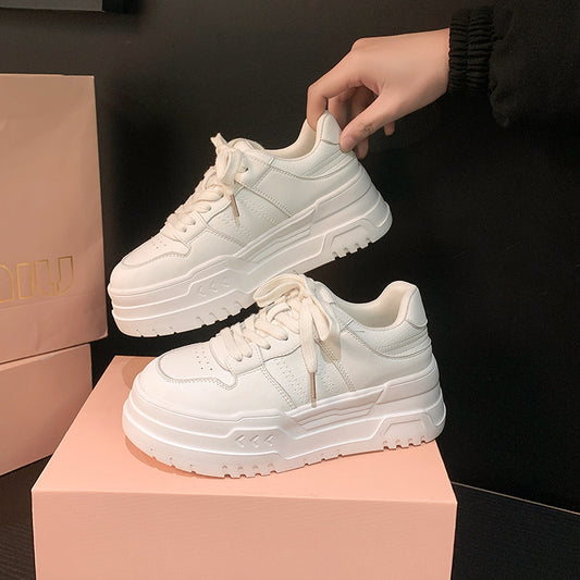 Platform Height Increasing Casual Lace Up Sports Board Shoes - D&A