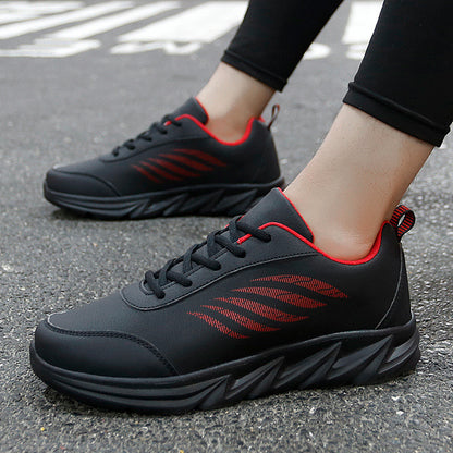 Men's Soft Bottom Light Casual Shoes Teenagers Autumn And Winter Leather Running Shoes - D&A