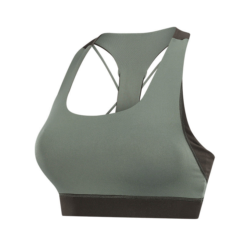 Contrast-panel sports bra Green - D&A