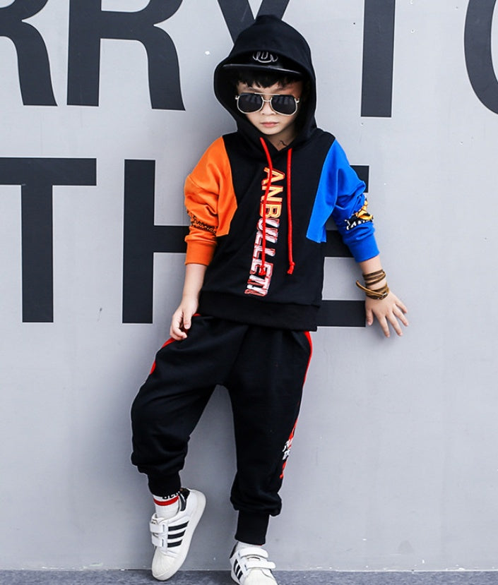 Boys spring suit new Korean children's clothing in the big boy boy long-sleeved sports two-piece suit tide clothes - D&A