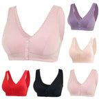 Cotton front button bra without steel ring beautiful back bra - D&A
