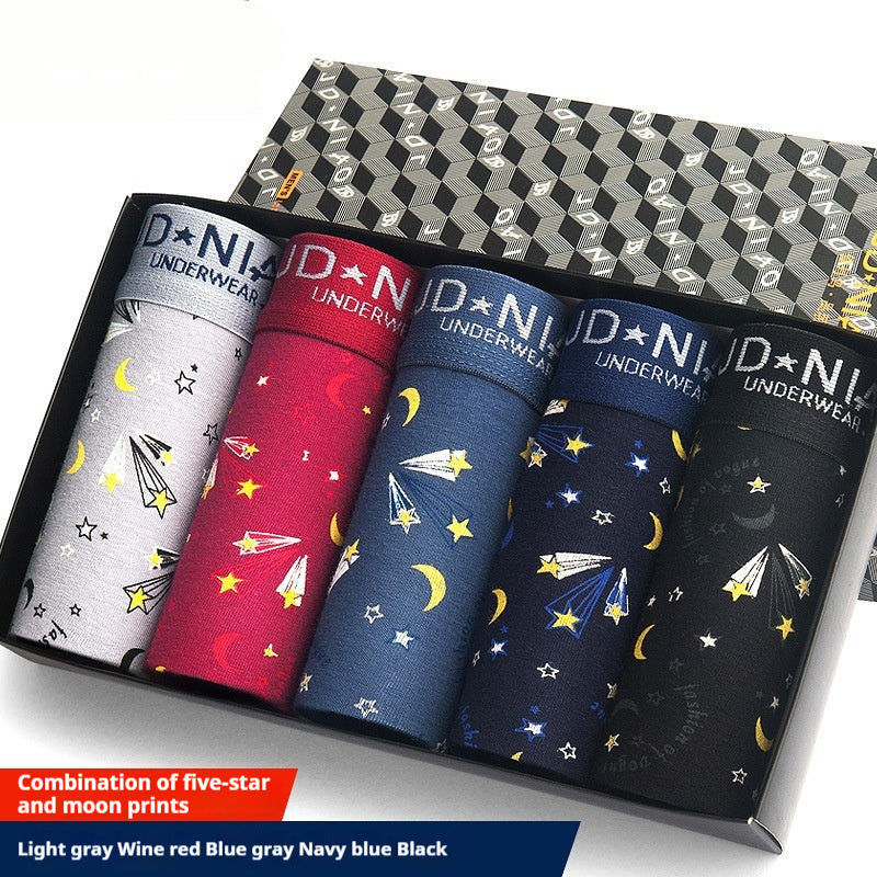 Men's Cotton Printed Breathable Boxers 21 Combination Five - D&A