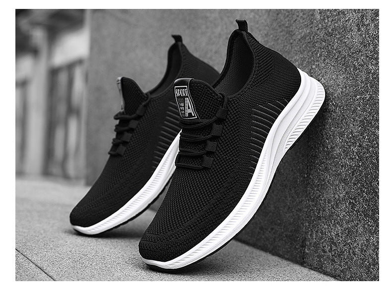 Mesh Breathable Casual Trend Fashion Sneaker Simple All-match Black - D&A