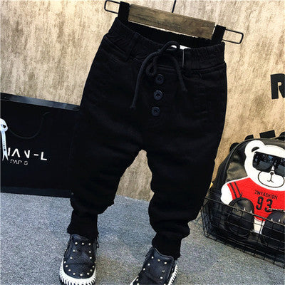 Boy's personality thickening plus velvet jeans children's jeans - D&A