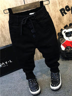 Boy's personality thickening plus velvet jeans children's jeans - D&A